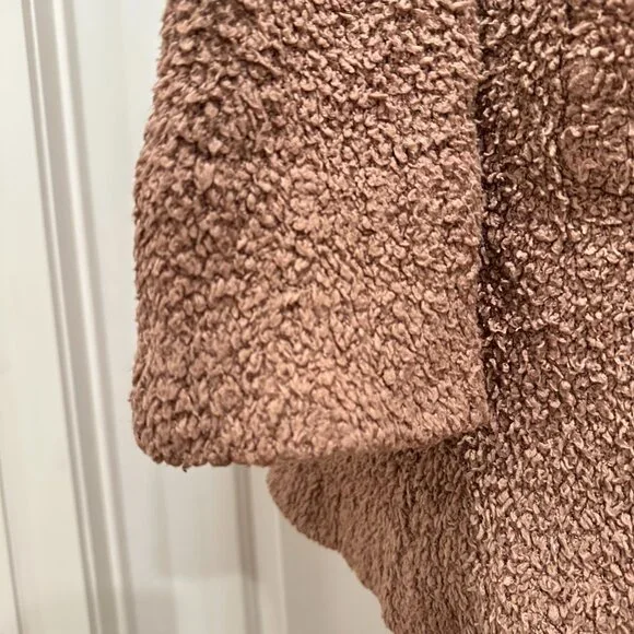 SKIMS Tan Brown Cozy Knit Boucle Short Robe with Belt Size Small/Medium